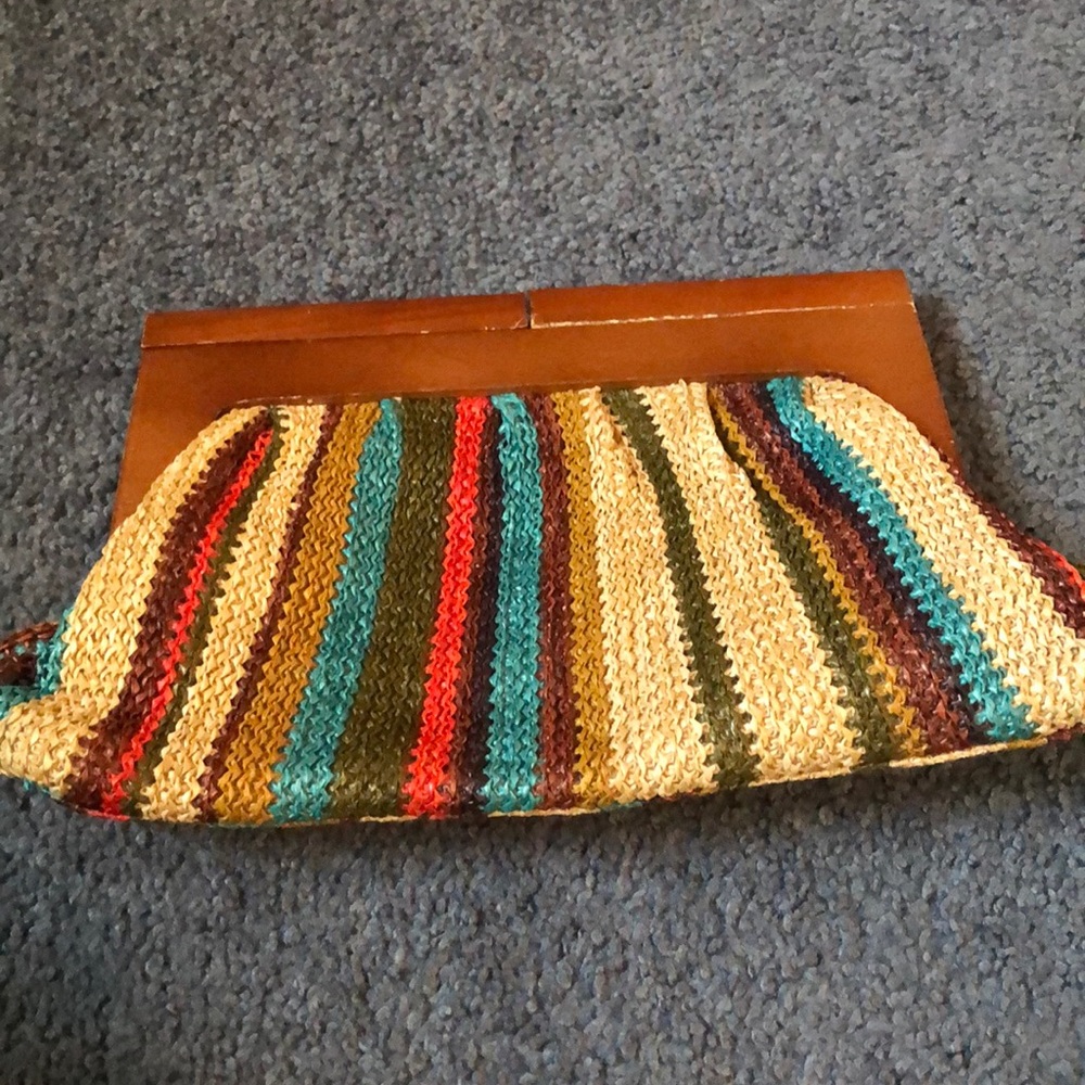 Straw multicolored handbag